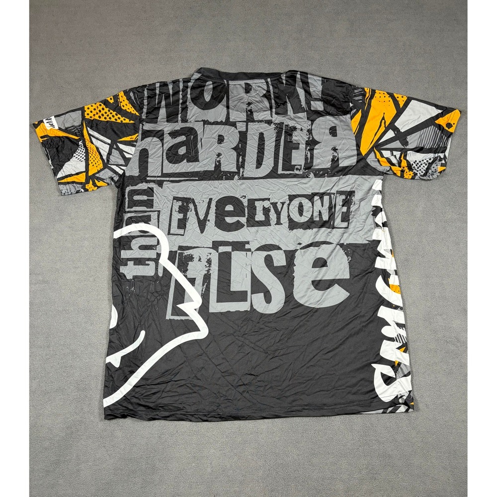Scrapy Apparel TShirt Men Large Orange Geometric Work Harder Graphic ShortSleeve - Picture 2 of 6